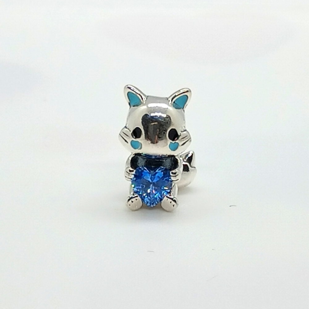 Blue Kitty Charm for Pandora Bracelet